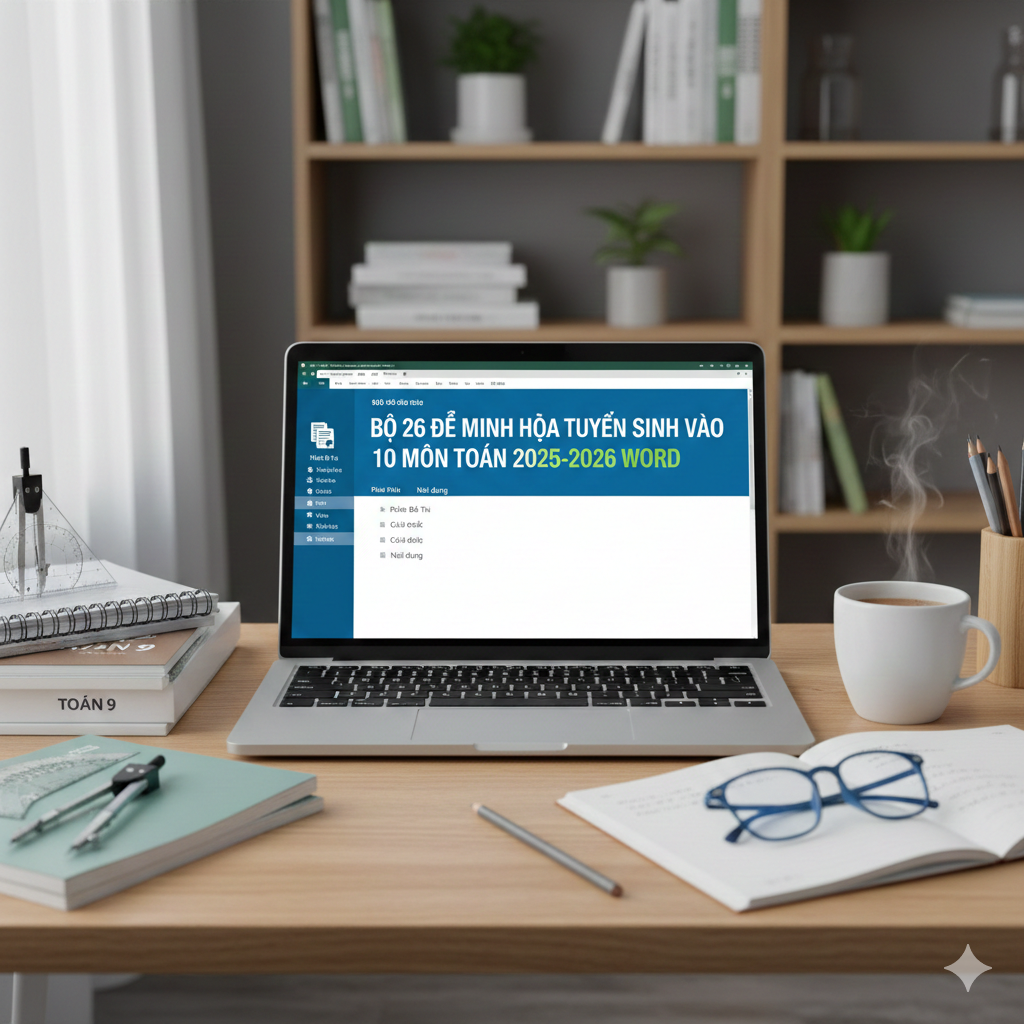 BỘ 26 ĐỀ MINH HỌA TUYỂN SINH VÀO 10 MÔN TOÁN 2025 2026 WORD